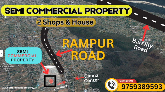 2500 sqft semi commercial property on sale in rampur road ganna center